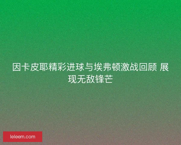 因卡皮耶精彩进球与埃弗顿激战回顾 展现无敌锋芒